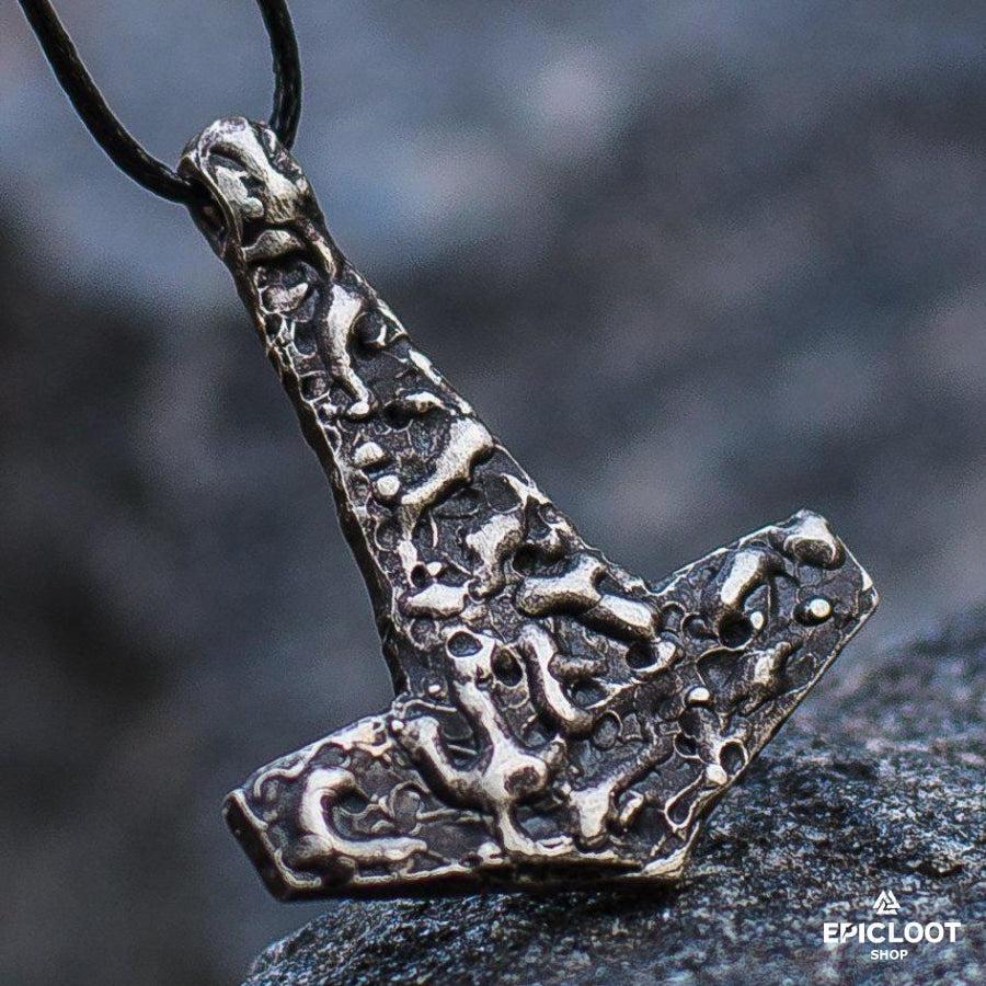 Solid Sterling Silver Mjolnir Pendant | Thor's Hammer Necklace – Sons of  Vikings